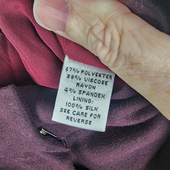 St John Silk Lined Wide Leg Maroon Dress Pants Size 6 Designer Office Formal - Picture 6 of 6